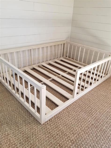 queen montessori bed|montessori twin bed with rails.